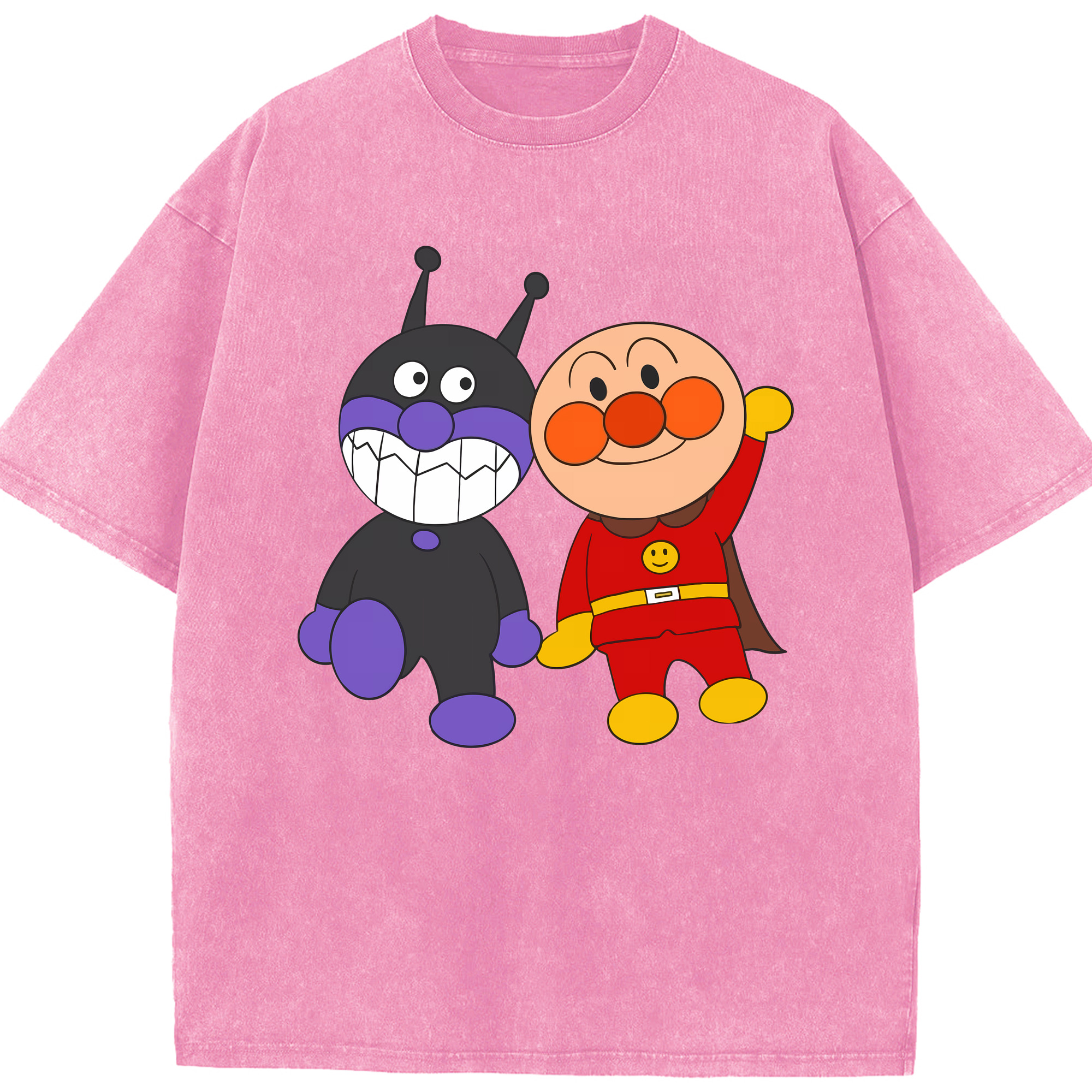 （画像用） アンパンマン Anpanman 綿100% ヴィンテージ風 半袖Tシャツ（フロントプリント）